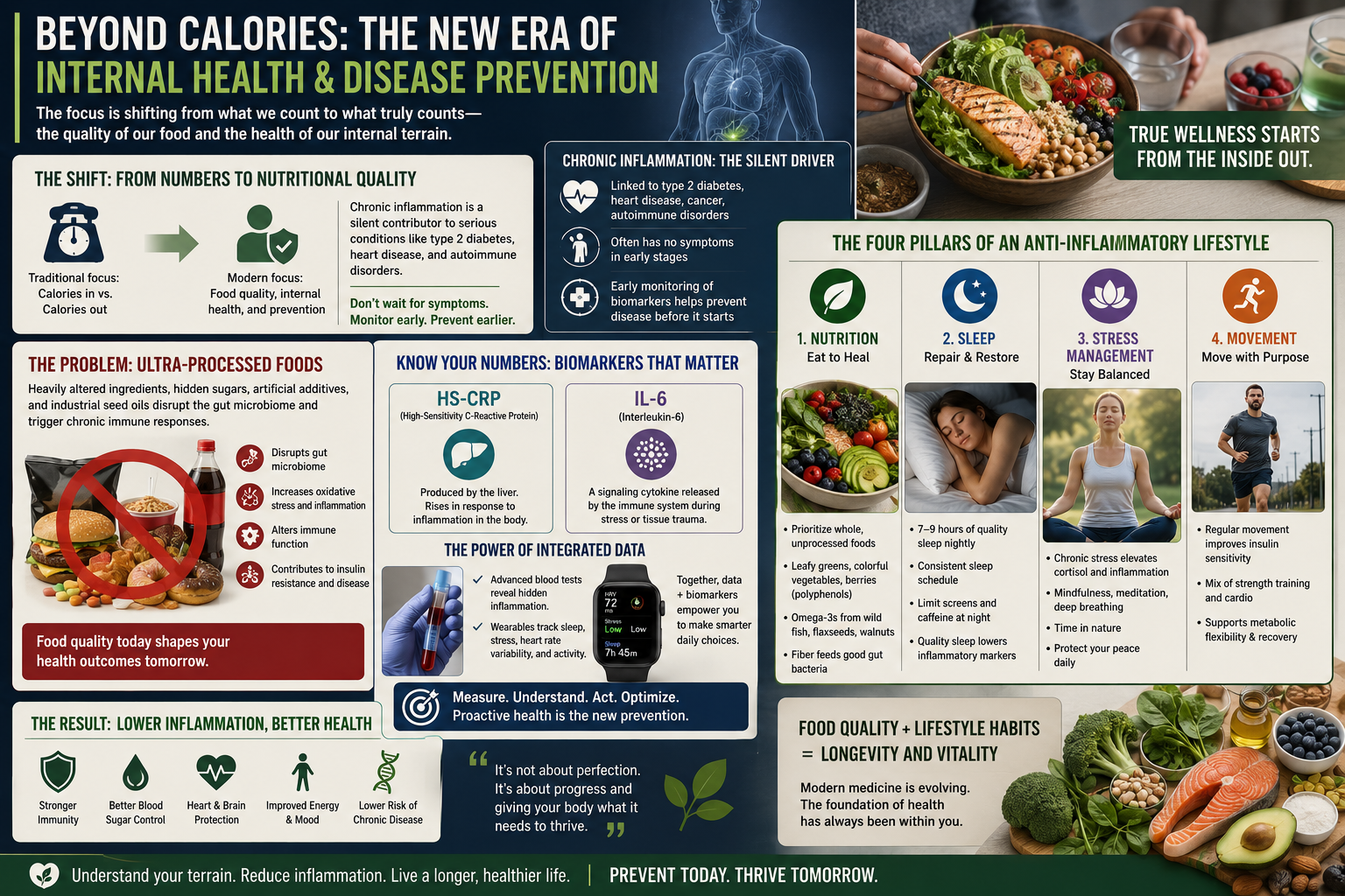 chronic inflammation, preventive health, whole foods nutrition, metabolic wellness, ultra-processed foods, inflammation biomarkers, dietary health tips, longevity habits